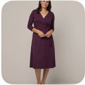 Wool& Ellie Midi Wrap Dress in Marionberry
